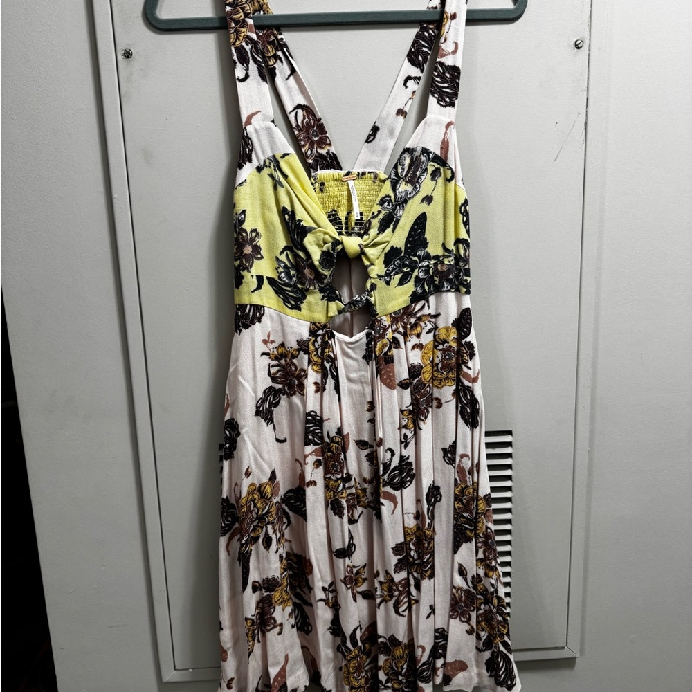 Free People Yellow Sundress Spaghetti Strap Backless